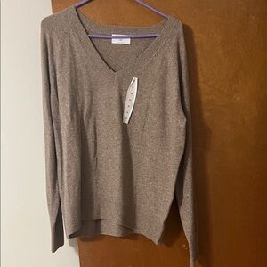 Old Navy Taupe V-Neck Sweater